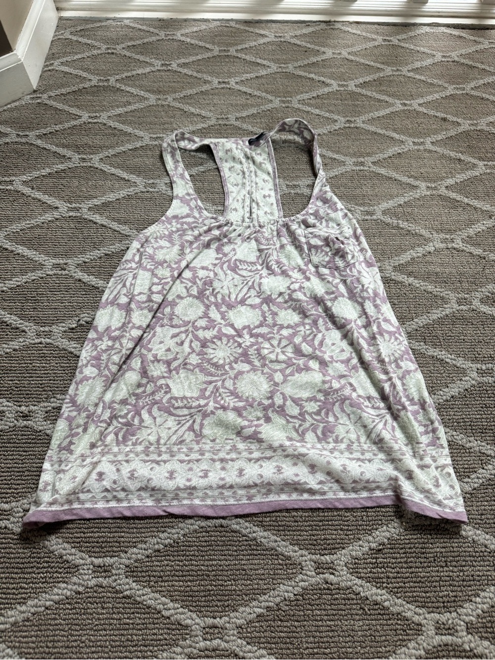 Light Purple Floral Racerback Tank Top